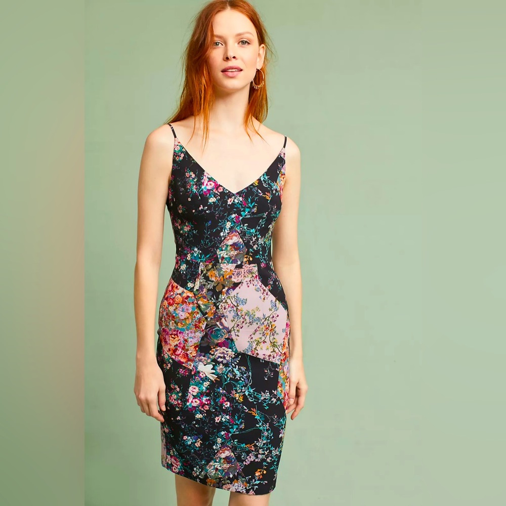 BLACK HALO Esmie Floral Patchwork Sheath Dress